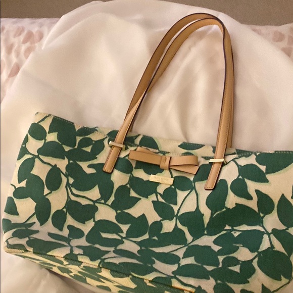Kate Spade Green and White Botanical Tote - Picture 16 of 16